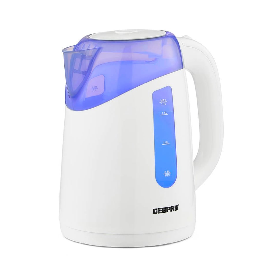 image 1 of GEEPAS 2200W Illuminating Electric Kettle, 1.7L, White
