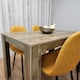 image 4 of Dining Table and 4 Chairs Rustic Effect Table with 4 Mustard Gem Patterned Chairs Brown