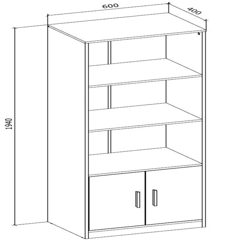 image 1 of Bookcase Klio White - Artizan Oak (2 boxes) White