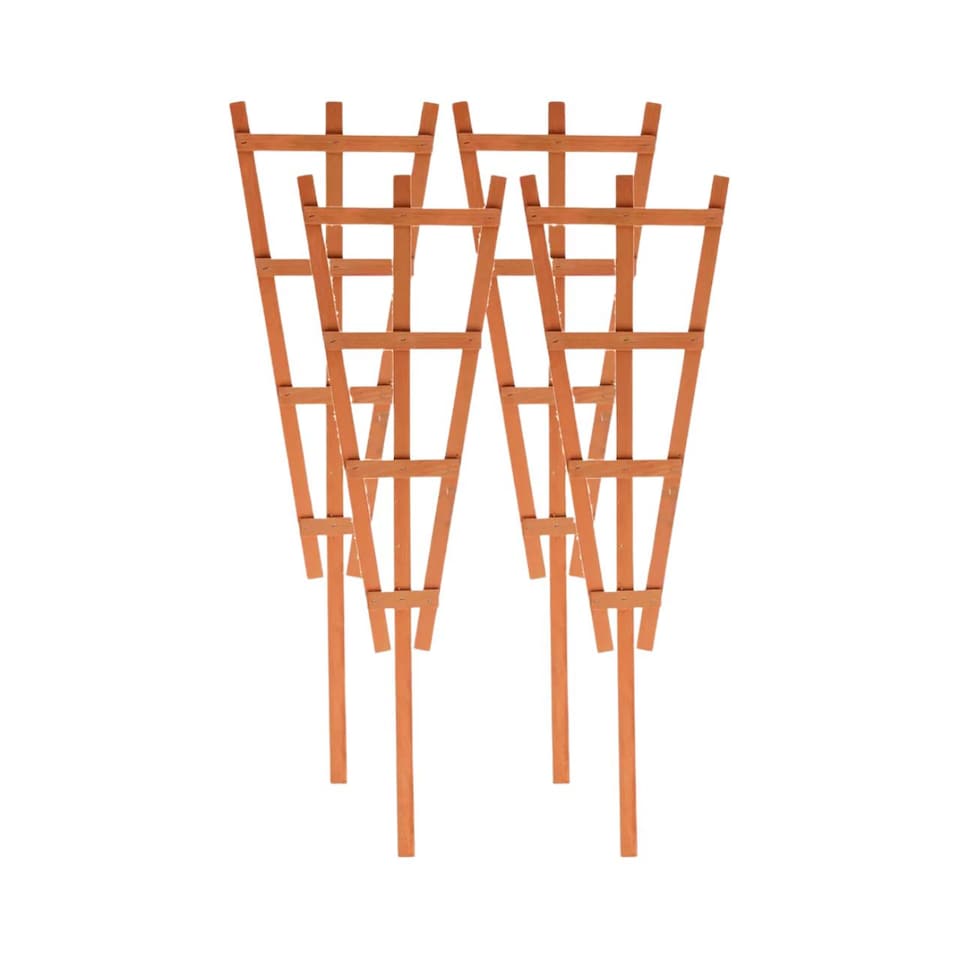 image 1 of Natural Wooden Potted Plant Trellis Support Frame - 70 x 22 x 0.5 cm | Brown | Brown | 4