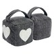 image 1 of Nicola Spring Mismatched Herringbone Door Stop Set - Heart - Pack of 2