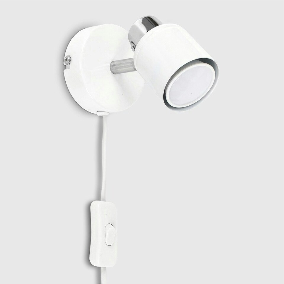 image 1 of ValueLights White Indoor Wall Spotlight and GU10 Spotlight LED 5W Cool White 6500K Bulb White