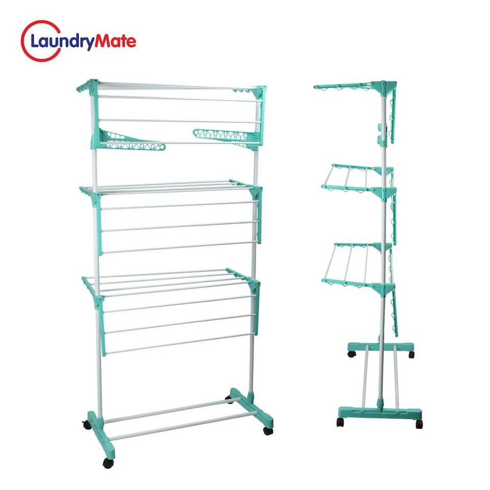image 1 of Foldable Clothes Airer 3 Tier Horse Drying Rack Stand Laundry Washing Drier Line