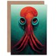 image 1 of Cute Red Octopus Birthday Card