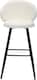 image 1 of Roma White Boucle Fixed Height Bar Stool with Black Legs & Curved Backrest, 66cm