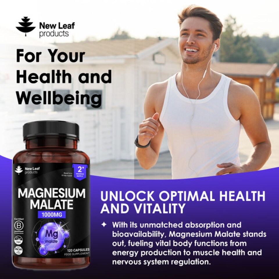 image 1 of Magnesium Malate 120 High Strength Capsules 1000mg
