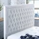 image 3 of Piera Plush Double Bed Frame - Silver