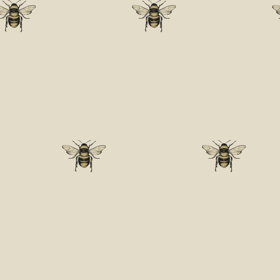Sample of Luxe Bee wallpaper in natural | Cream | Natural
