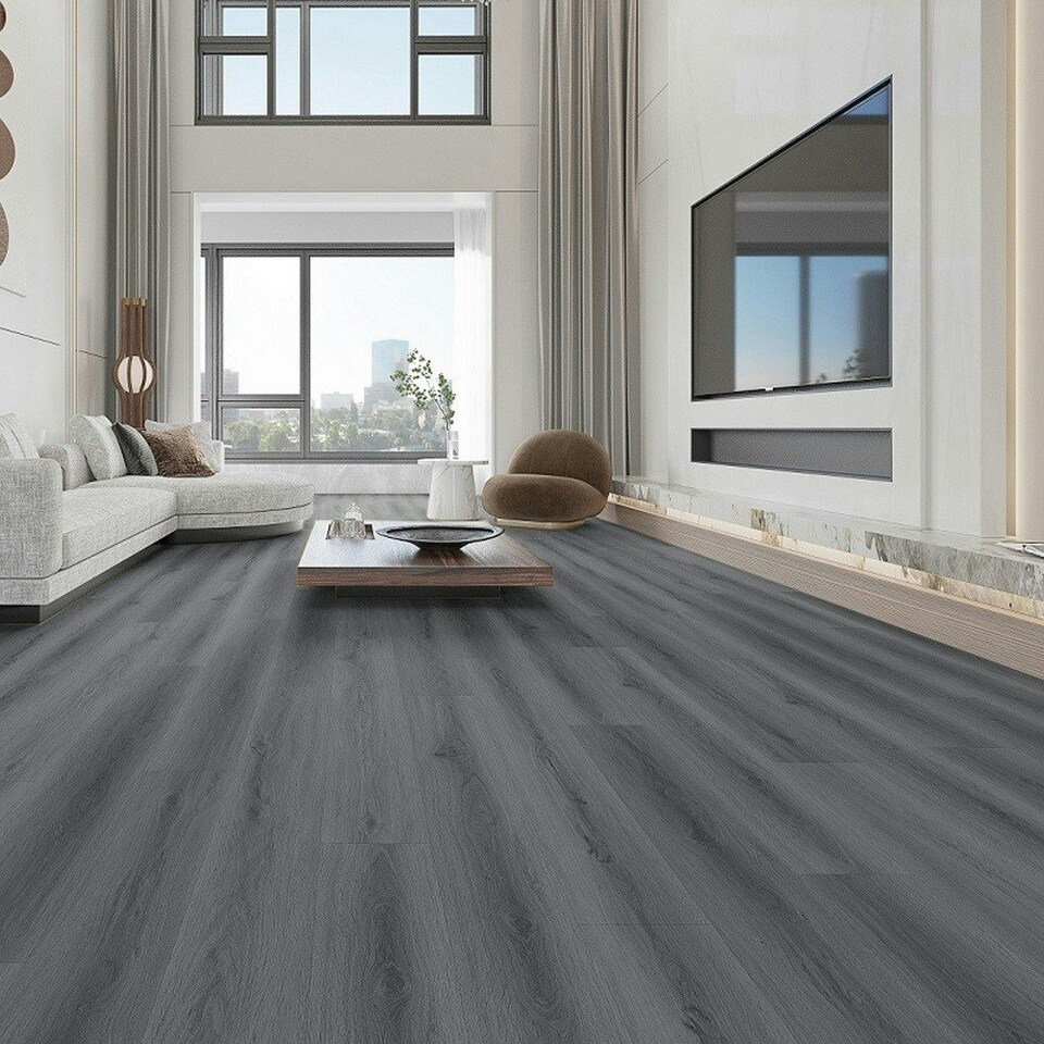 image 1 of Living and Home 21Pcs Rustic Style Wood Plank PVC Flooring - Grey 91.5 L x 15.2 Wcm Grey