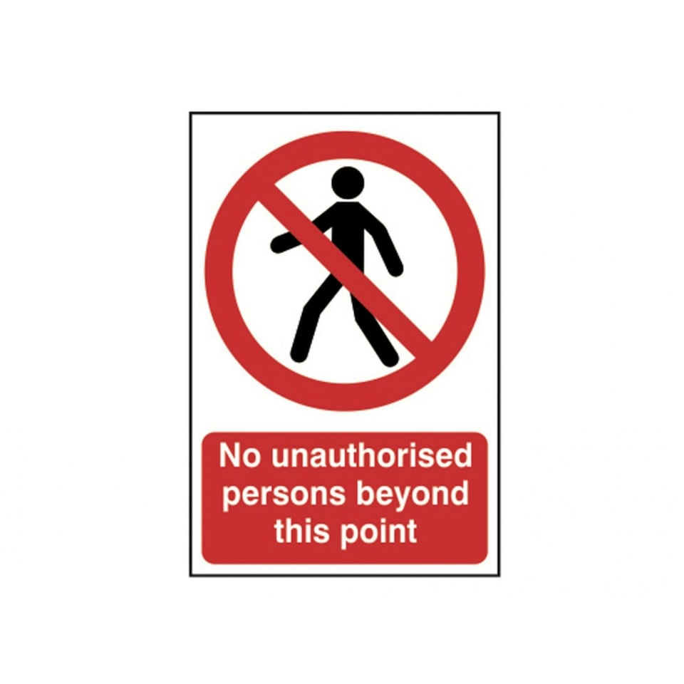 Scan Sign: No Unauthorised Persons Beyond This Point - Multi Colour - 200 x 300mm