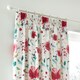 image 2 of D & D Abstract Poppy Pencil Pleat Curtains Red