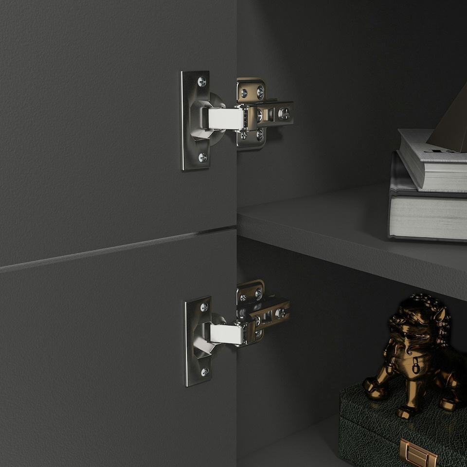 image 1 of HOMCOM Storage Cabinet Sideboard with Tempered Glass Adjustable Shelves