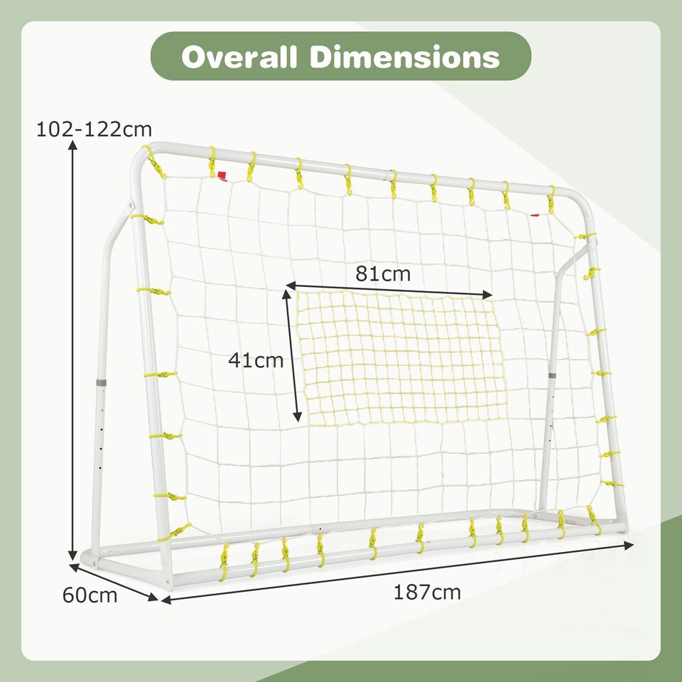 image 1 of 2-in-1 Kids Soccer Rebounder & Soccer Goal 6.1’ x 4’ Adjustable Soccer Goal