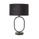 image 4 of ValueLights Antonia Black Velvet Drum Lamp Shade Matte Black Oval Table Lamp with LED Bulb Black