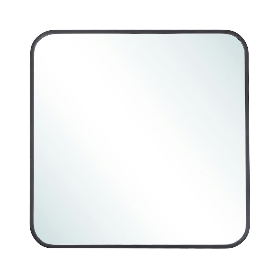image 1 of Living and Home Square Wall Mirror - Black - 70cm | Black
