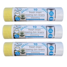 TidyZ Linen Fragranced Swing Bin Liners 50L 10 Assorted Pack