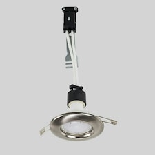 ValueLights Downlight Brushed Chrome Silver Downlight and GU10 Spotlight LED 5W Cool White 6500K Bulb