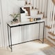 image 6 of COSTWAY 120cm Console Table Faux Marble Sofa Side End Table White Black