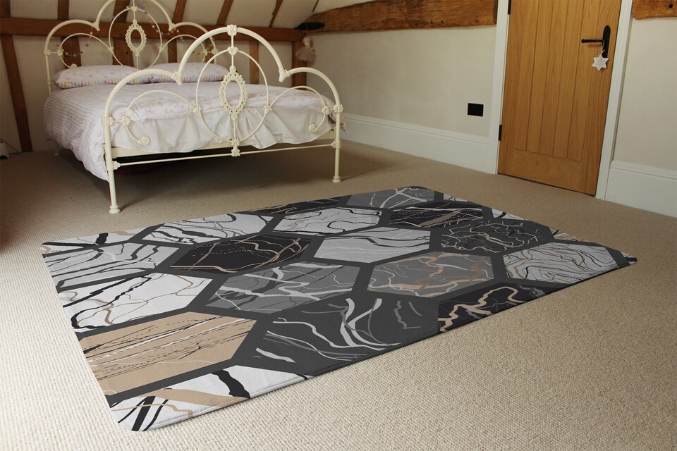 image 1 of Hexagon Marble Rug | Multi