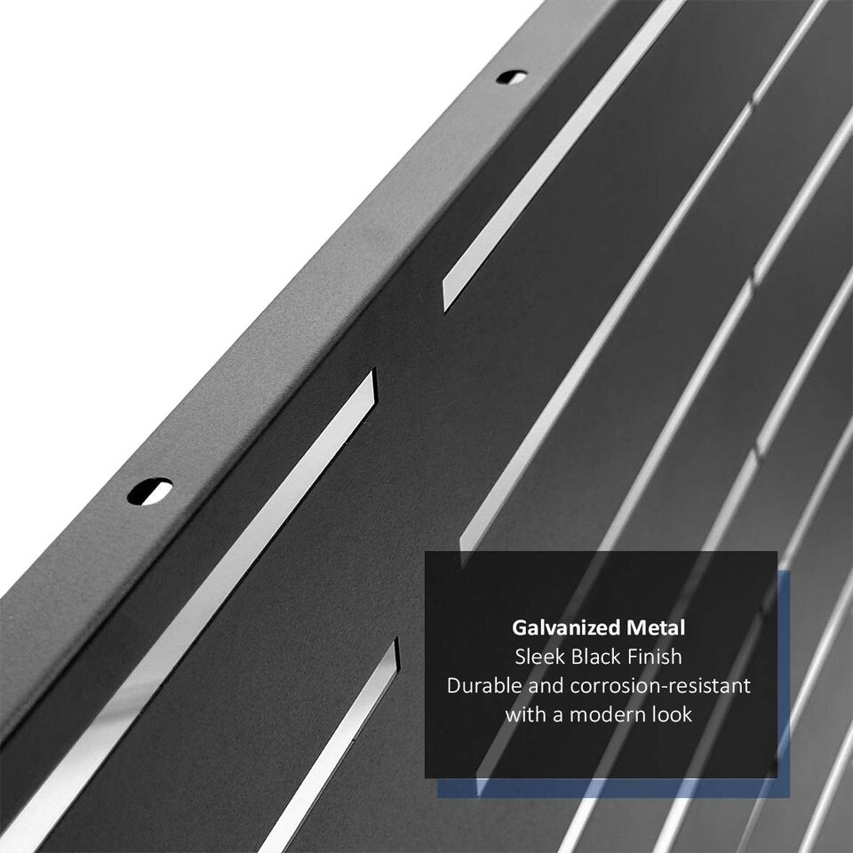 image 1 of Nicoman Metal Slat Indoor Outdoor Privacy Screen with Stand | Black | Black | 1