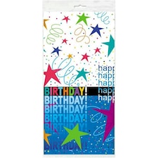 Unique Party Plastic Cosmic Birthday Tablecloth - Multicoloured - One Size