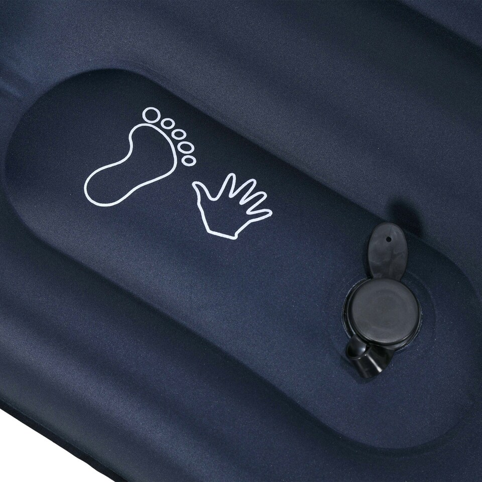 image 1 of Outsunny Double Air Bed Inflatable Mattress, 195 x 140 x 10cm, Blue