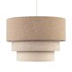 image 5 of Contemporary Round Triple Tier Beige and Oatmeal Linen Pendant Shade
