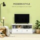 image 3 of HOMCOM Modern TV Unit Cabinet for TVs up to 45 Inches, TV Stand with Drawers, Open Shelves, Cable Holes for Living Room, White