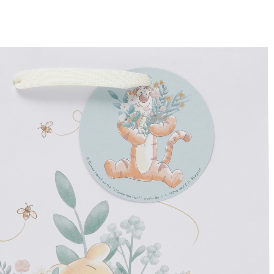 image 1 of Multipack of 3 Medium Gift Bags | Party Bags for Presents | Birthdays | For Her/Kids | Disney Pooh Design White
