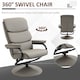 image 5 of HOMCOM Recliner Chair with Ottoman 360 Degree Swivel Faux Leather High Back Armchair Lounge Seat with Footrest Stool, 135 Adjustable Backrest and Thick Foam Padding for Home Office Living Room