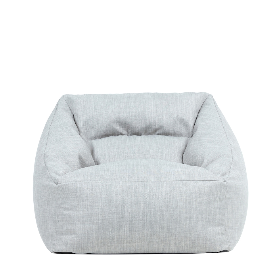 image 1 of Natalia Outdoor Woven Adults Bean Bag Armchair, Ready Filled Large Beanbag Grey | Grey | Grey | M | 1