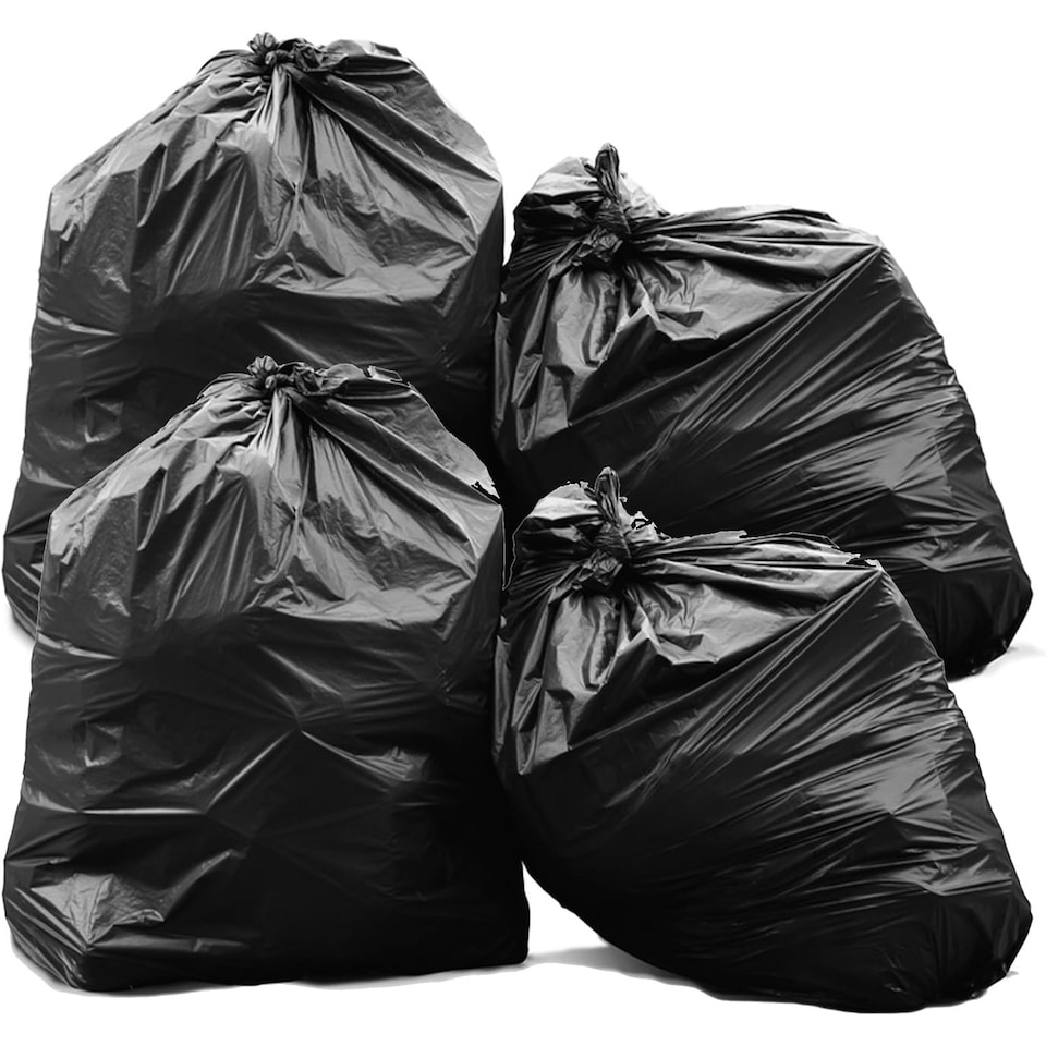 image 1 of 50 Black Large 80L Refuse Sacks 140 Gauge Garbage Bin Liners For Indoor & Outdoor Use