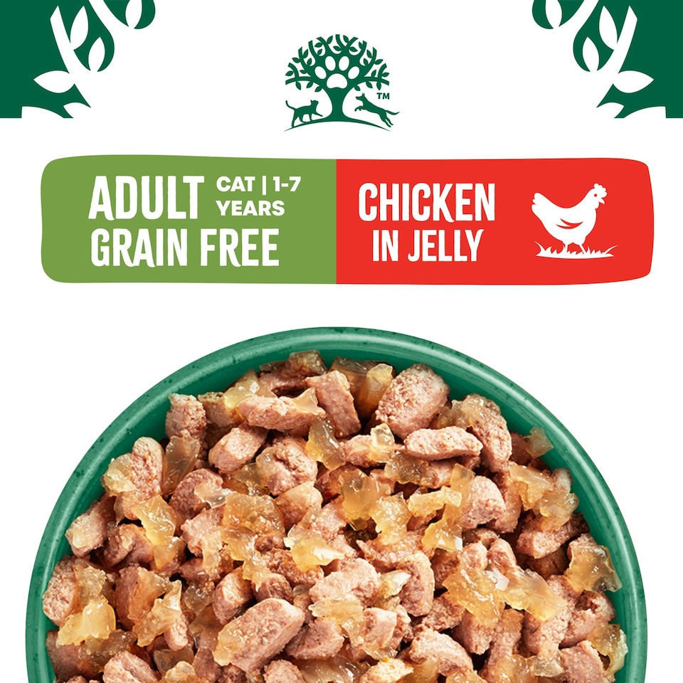 image 1 of James Wellbeloved Grain Free Adult Wet Cat Food Pouches Chicken in Jelly 48 x 85g