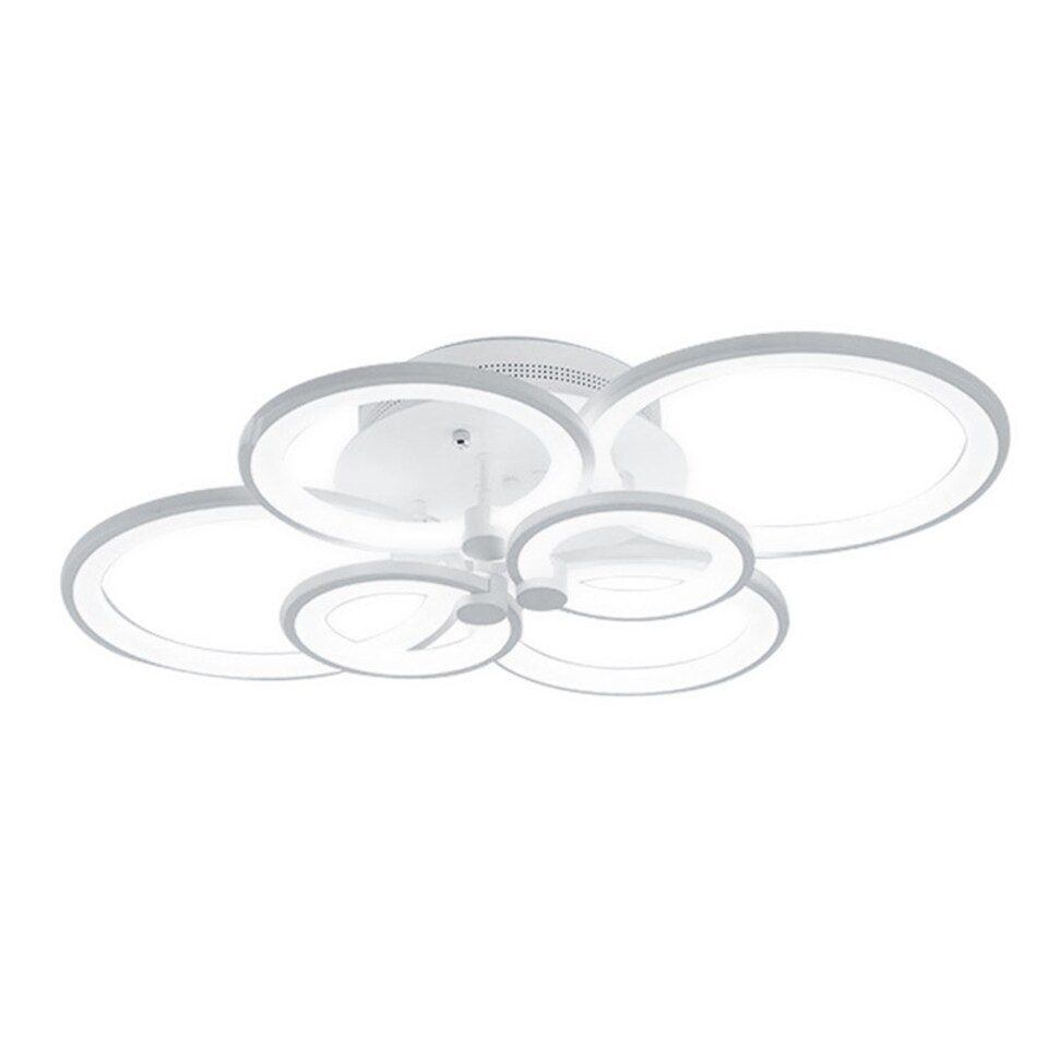 image 1 of Living and Home Nordic Modern Circular LED Semi-Flush Ceiling Light White