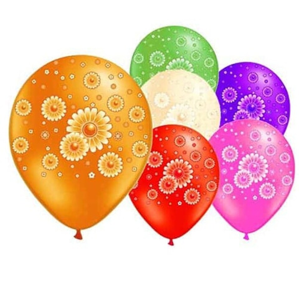 Assorted Daisies Latex Balloons 30cm / 12 in - Pack of 6