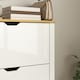 image 8 of HOMCOM 18-Shoe Storage Cabinet 6 Shelves 3 Drawers Tabletop High Gloss White | White | Oak | 1