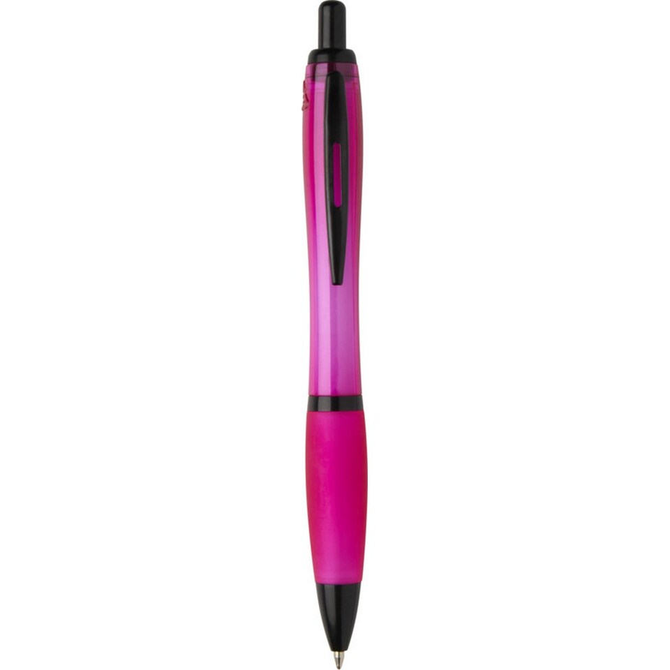 image 1 of Floso Nash Contrast Detail Plastic Ballpoint Pen | Pink | Magenta | One Size | 1