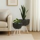 image 1 of Interiors By Premier Set of 2 Black Planters, Black Pots With Braided Design, Big Flower Pots for Plants, Herbs or Room Display Black
