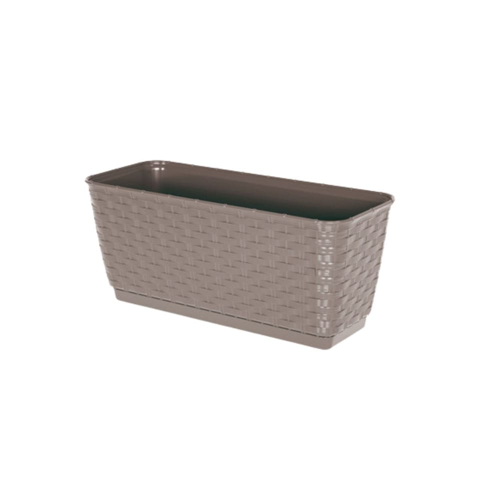 image 1 of Rato Rattan Design Plant Pots Rectangle Planter Large | Cream | Beige & Set of 1 | 1