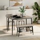 image 2 of VonHaus Murray 4 Seater Dining Table and Chairs Set Grey | Black