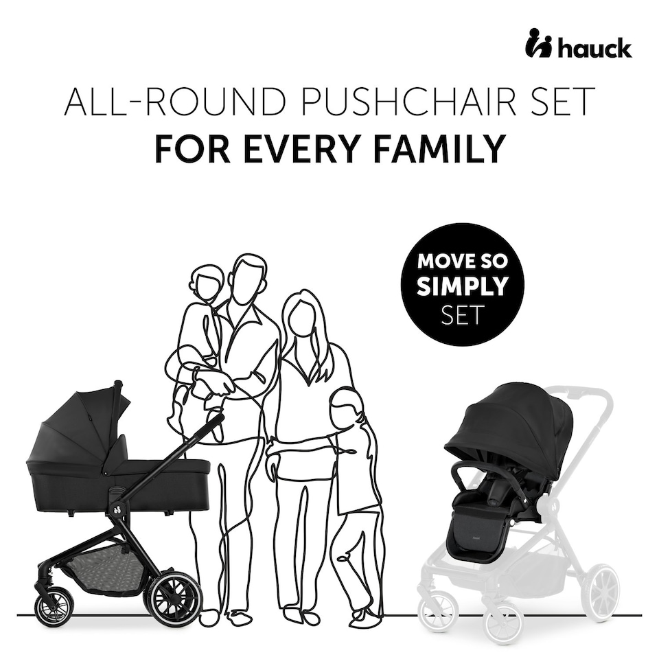 image 1 of hauck Move so Simply Pushchair Set - Black Black