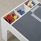 image 4 of Hooga Wooden Activity Table with Storage - 4 City Baseplates & Chalkboard Grey
