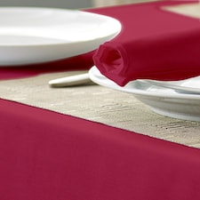Polyester Plain Circular Tablecloth-Chilli-132cm
