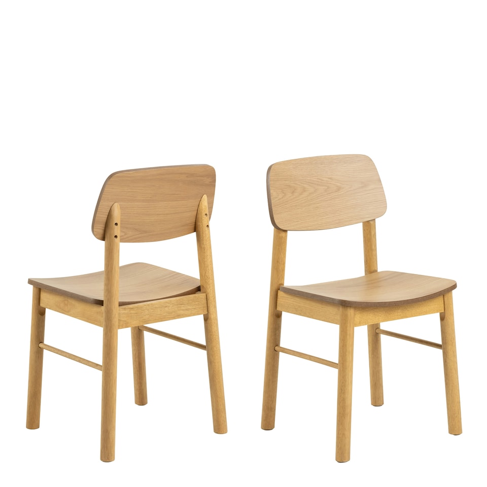 image 1 of Barlow Dining Chair in Matt Oak Set of 2