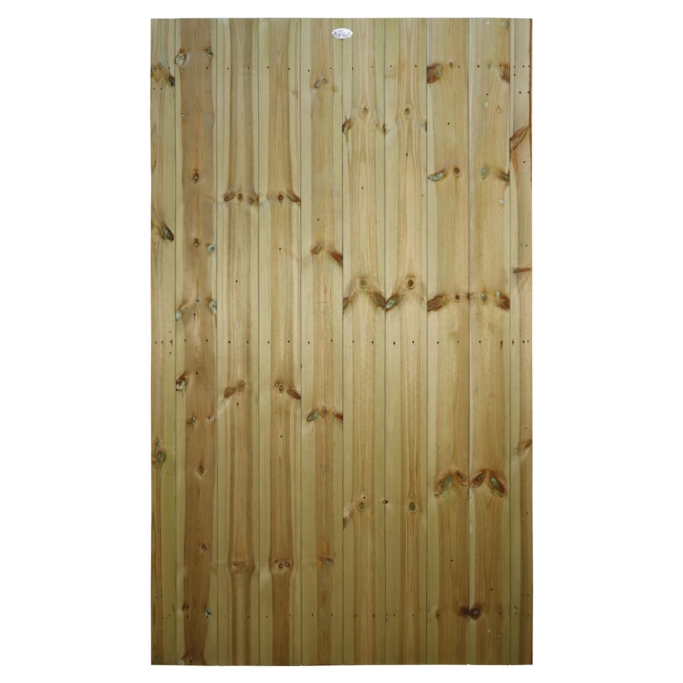 image 1 of Flat Top Wooden Garden Gate 6ft x 3.5ft Tongue & Groove Semi-Braced Treated Door