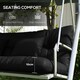 image 5 of Outsunny Outdoor Seat Cushions Back Cushion with 2 Pillows, Water Repellent Seat Pads for 3-Seater Chair, Swing, Sofa 