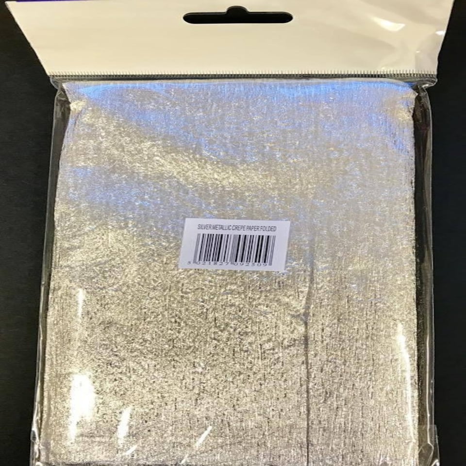 image 1 of Country Silver Crepe Paper - All Occasion . All purpose Gift 1.5m x 50cms