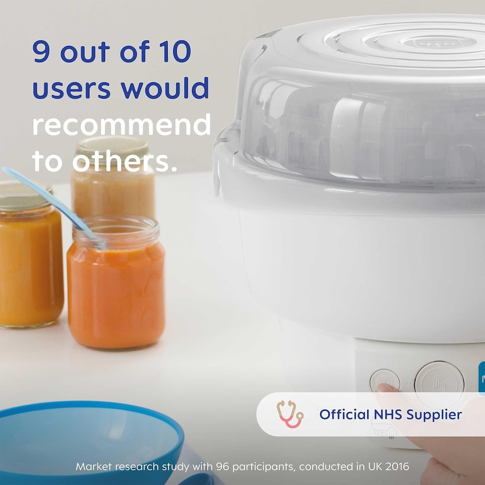 image 1 of MAM 6-in1 Anti-Colic Electric Baby Bottle Steriliser & Express Bottle Warmer Set