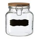 image 1 of Interiors By Premier Stylish Medium Storage Jar with Pine Wood Lid, Durable Glass Jar With Lid, Versatile Airtight Storage Jar