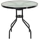 image 1 of Outsunny 80cm Outdoor Round Dining Table with Tempered Glass Top